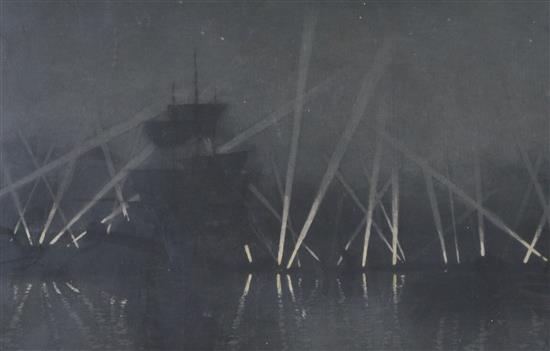 Claude Rowbotham (1864-1949) London Lights 1914 18 x 26cm